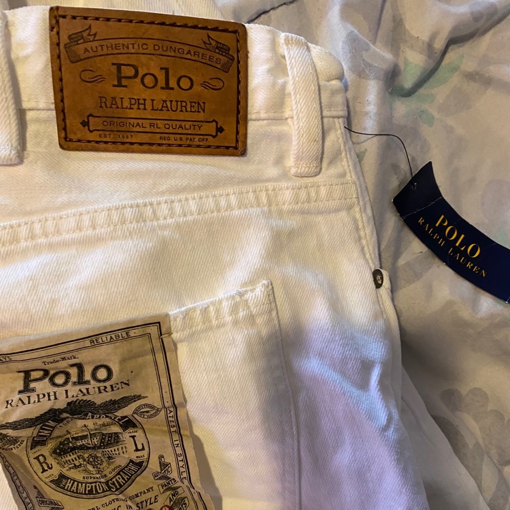 Ralph Lauren White Hampton Straight Jeans
